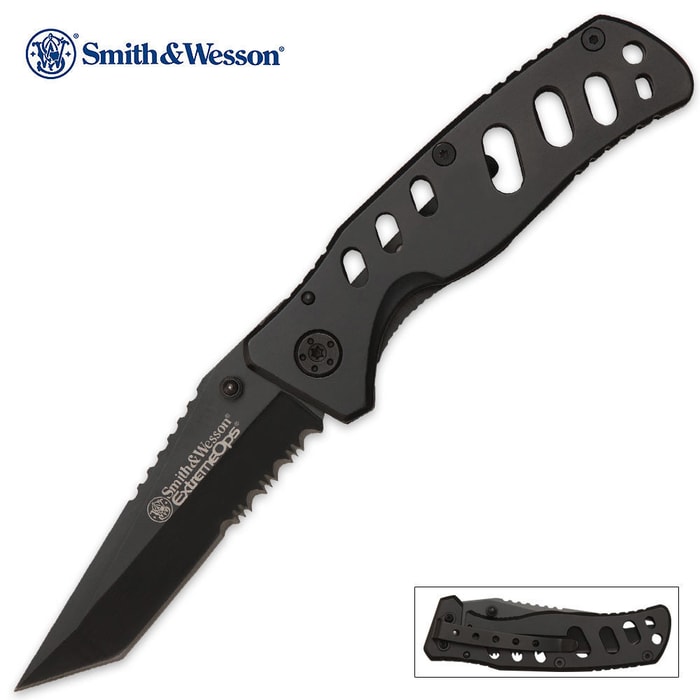 Smith & Wesson CK10 Extreme Ops Serrated Tanto Tactical Folding Knife