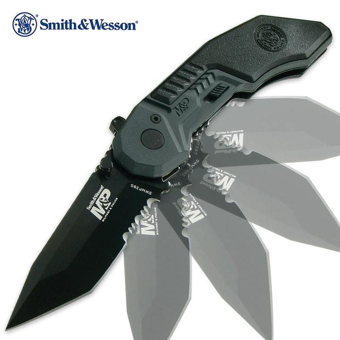 Smith & Wesson M&P Assisted Opening Pocket Knife Tanto Serrated