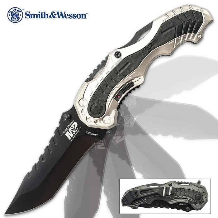Smith & Wesson M&P Assisted Opening Pocket Knife Recurve Champagne