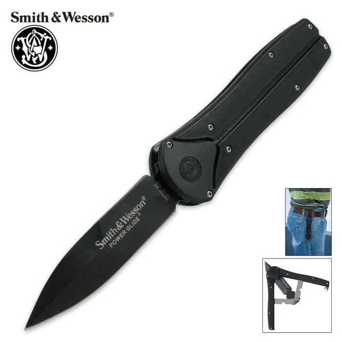 Smith & Wesson SWPGB Black Power Glide Folding Knife