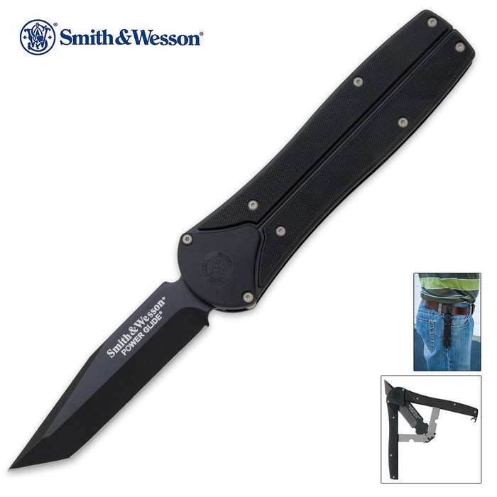 Smith & Wesson SWPGBT Black Tanto Power Glide Folding Knife