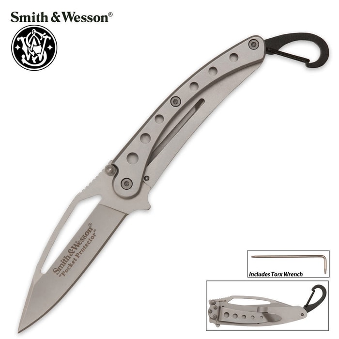 Smith & Wesson Grey Pocket Protector Tactical Folding Knife