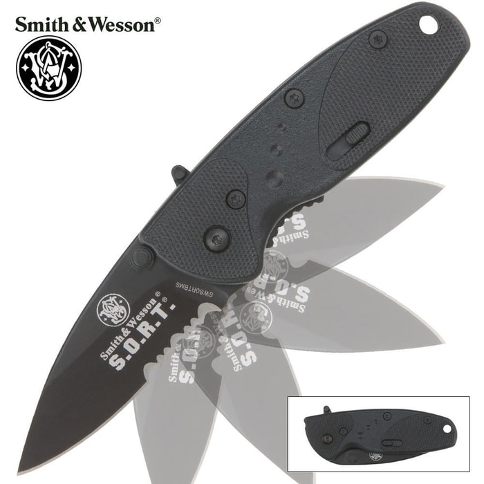 Smith & Wesson S.O.R.T. Medium Black Serrated Folding Knife