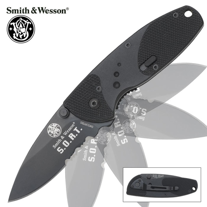 Smith & Wesson S.O.R.T. Black Serrated Folding Knife