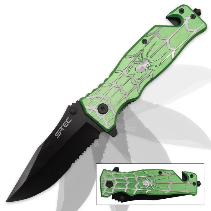 Green Spider Assisted Opening Pocket Knife