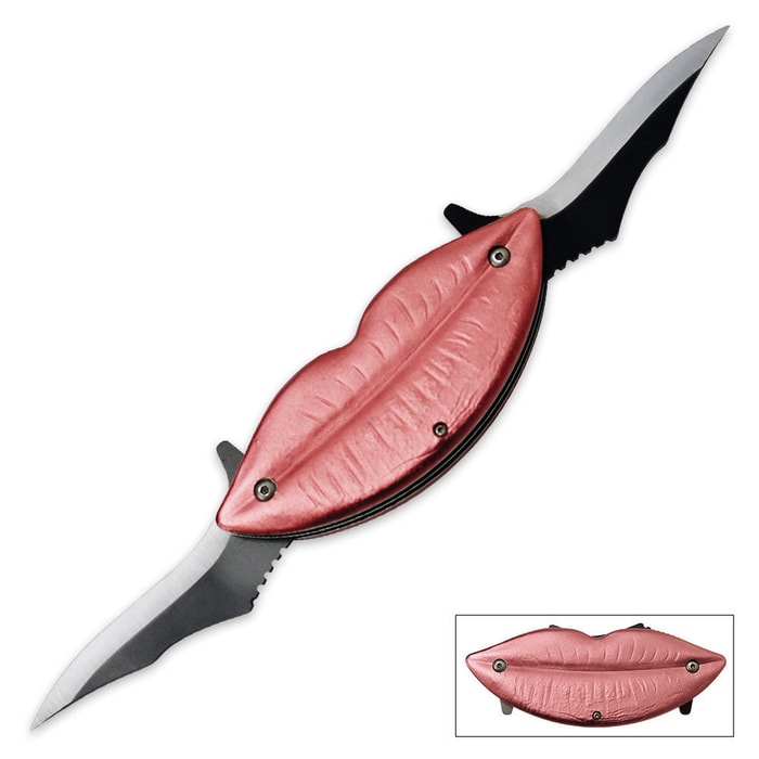 The Lips Pink-Colored Spring-Assisted Folding Knife