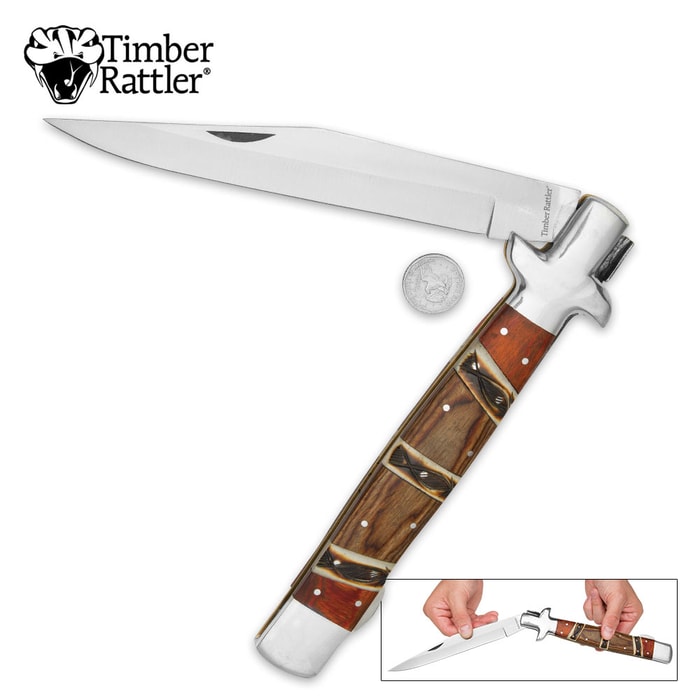 Timber Rattler Heartwood Giant Stiletto Pocket Knife