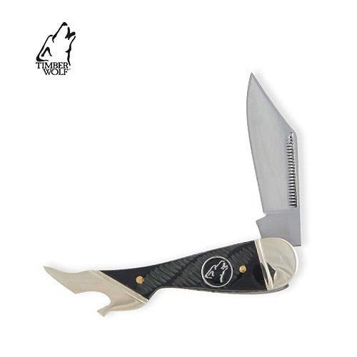 Timber Wolf TW148 Spiral Buffalo Leg Folding Knife