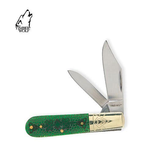Timber Wolf TW157 Celtic Green Bone Barlow Folding Knife