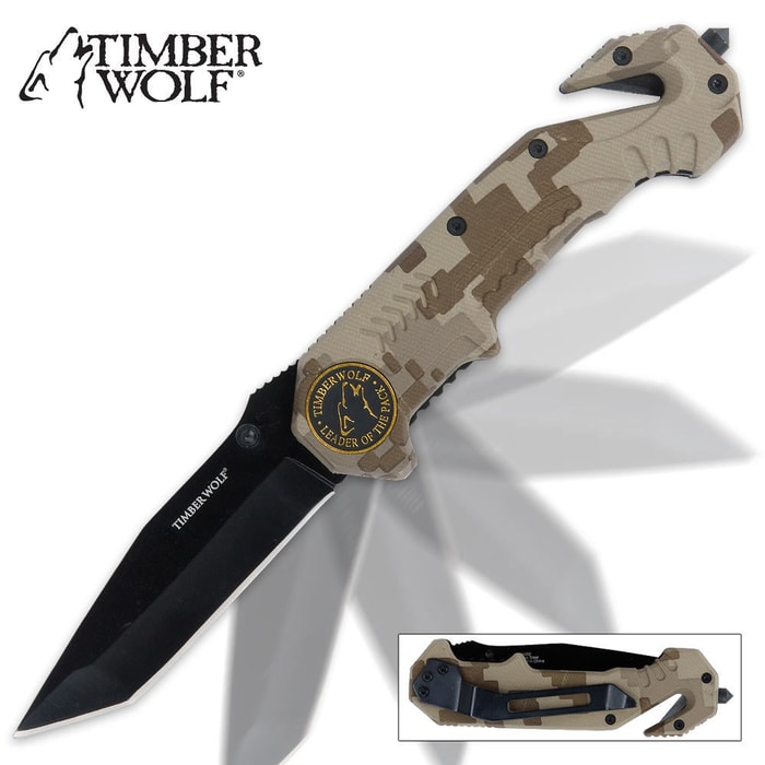 Timber Wolf Assist Rescue Camo Folding Knife