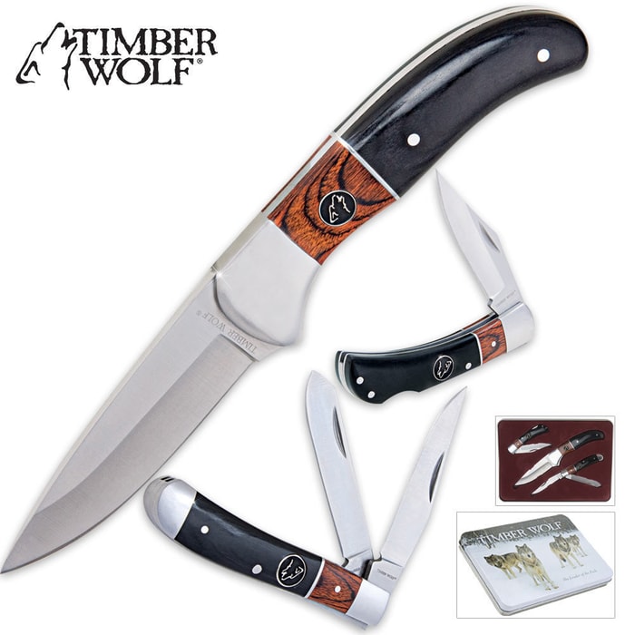 Timber Wolf Custom Elite Outdoor Knife Set & Tin