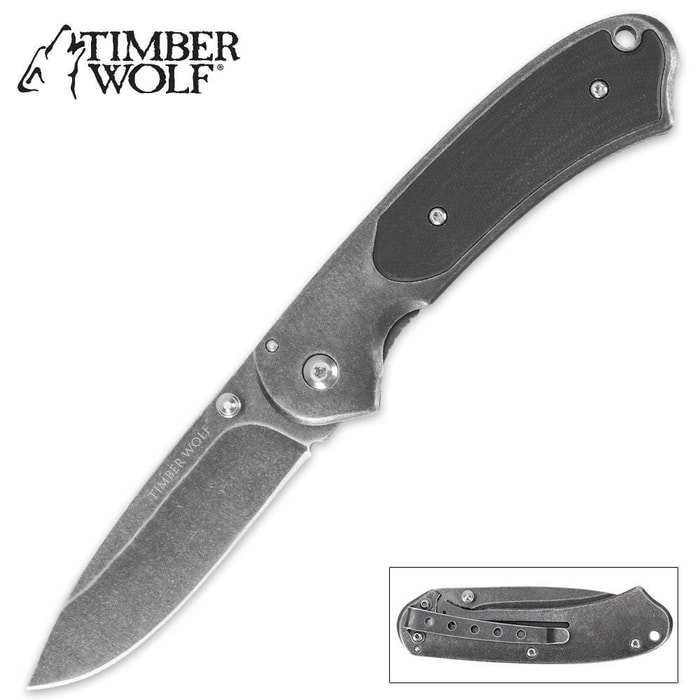 Timber Wolf Executive Stonewash Pocket Knife