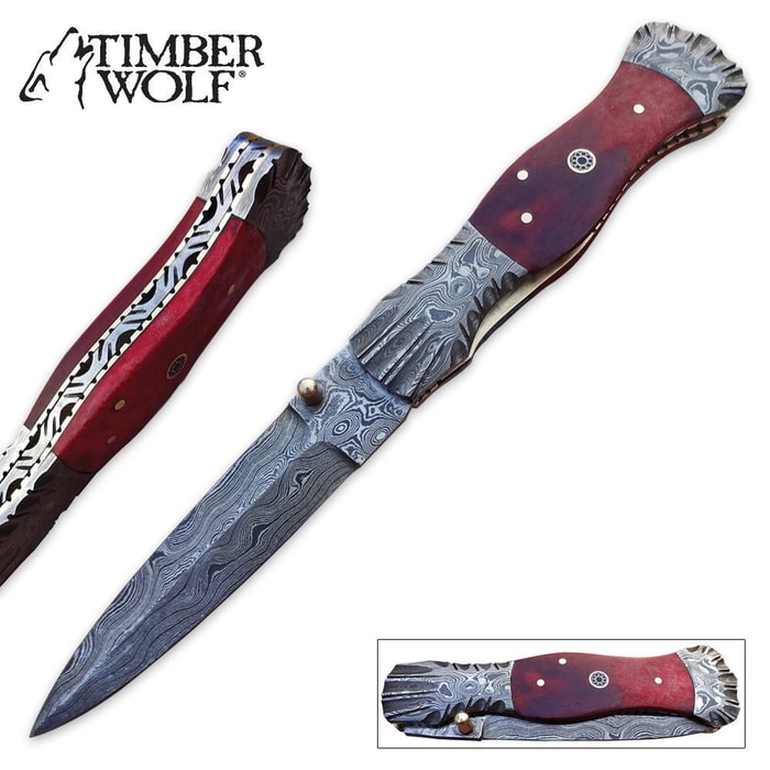 Timber Wolf Crimson Rain Pocket Knife