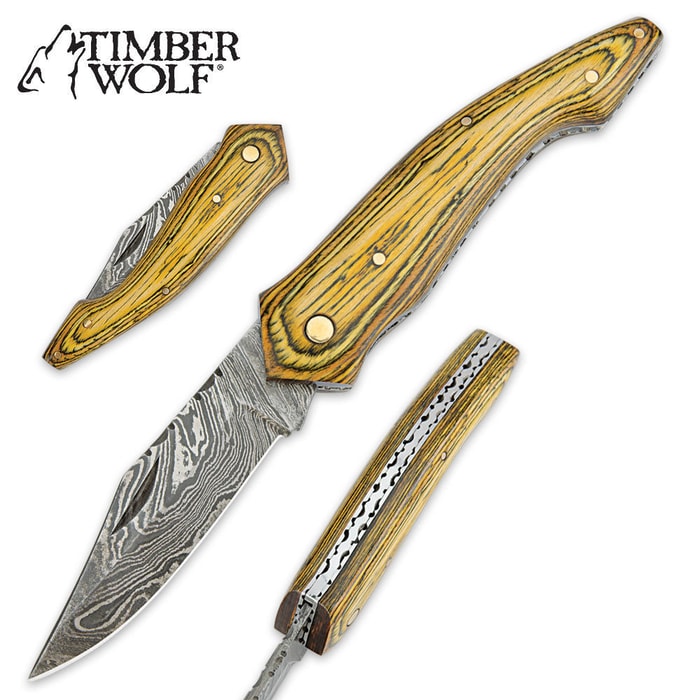 Timber Wolf Pineapple Pakkawood Folding Pocket Knife
