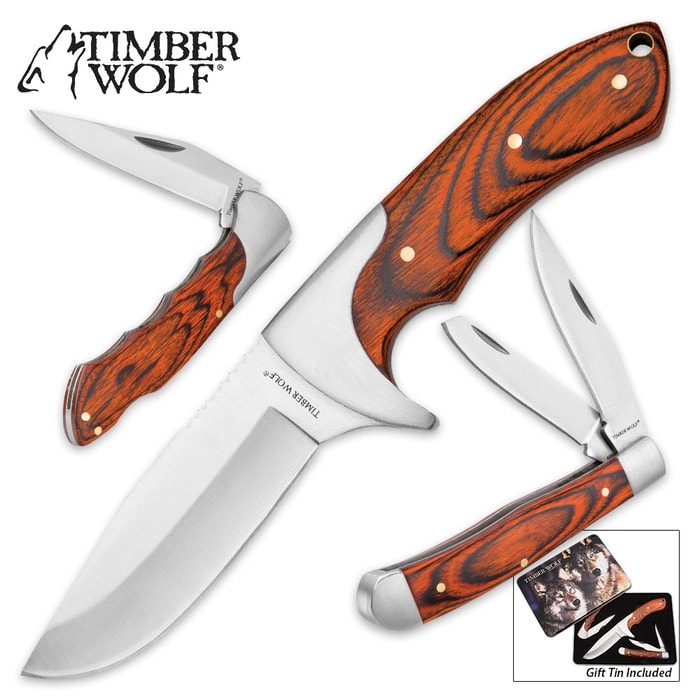Timber Wolf "Leader Of The Pack" Knife and Tin Set
