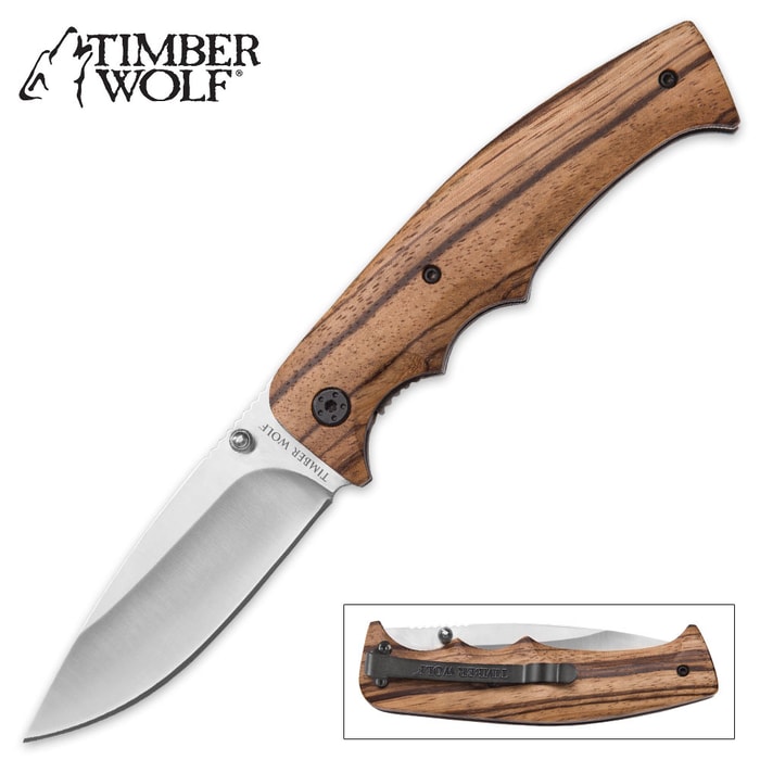 Timber Wolf "Okapi" Zebrawood Pocket Knife
