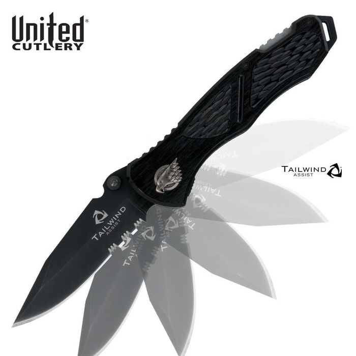 United Cutlery Tailwind Assisted Opening Eagle Bone Serrated Pocket Knife