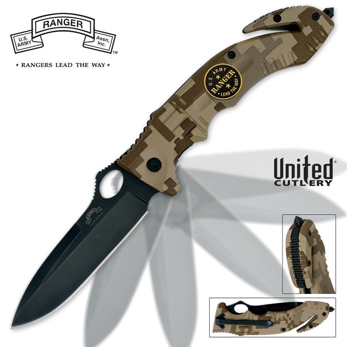 USARA Rescue Large Camo Assisted-Open Knife