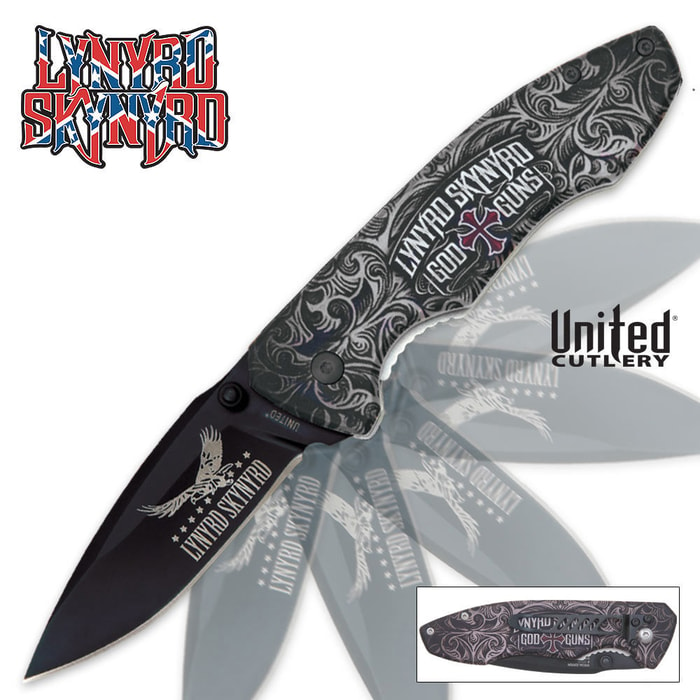 United Cutlery Tailwind Assisted Opening Lynyrd Skynyrd God Guns Pocket Knife
