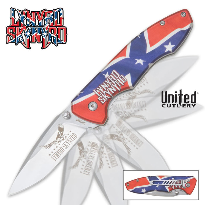 United Cutlery Tailwind Assisted Opening Lynyrd Skynyrd Rebel Flag Pocket Knife