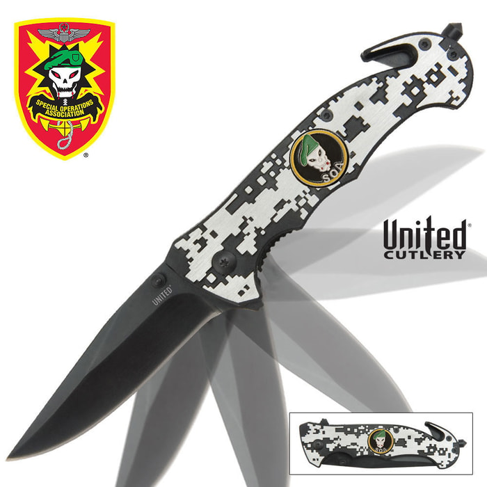 United Cutlery S.O.A. Accelerator Assisted-Open Rescue Folder Silver