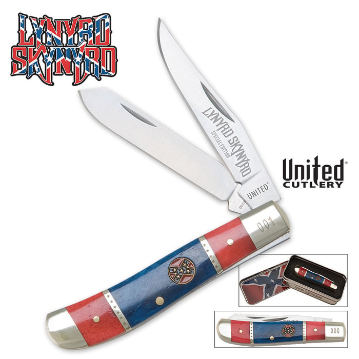 Lynyrd Skynyrd Rebel Mini Trapper Pocket Knife & Tin