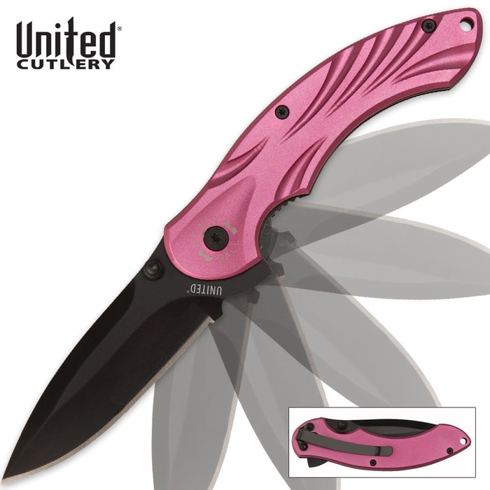 United Cutlery Black Ball Assisted Opening Pocket Knife Pink