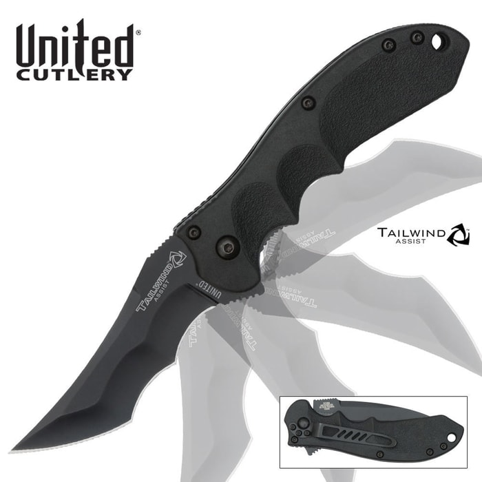 United Cutlery Tailwind Assisted Opening Urban Tactical Recurve Pocket Knife