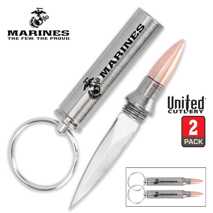 USMC Bullet Knife Keychain 2-Pack