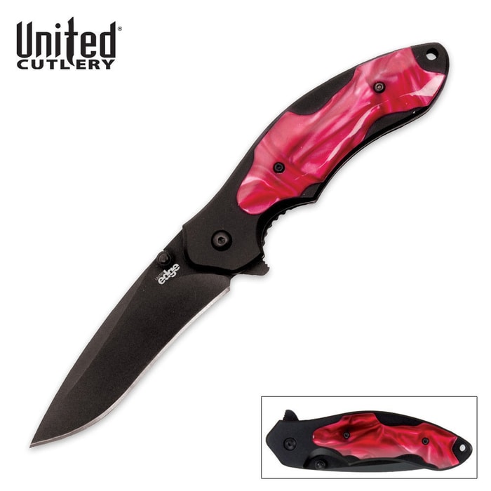 United Edge Mirage Red Folding Knife