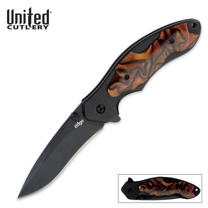 United Edge Mirage Orange Folding Knife