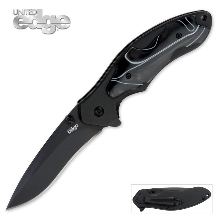 United Edge Mirage Black Folding Knife