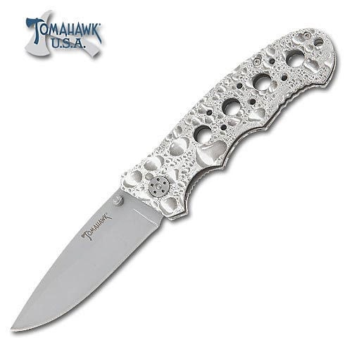 Tomahawk Silver Drop Point Folding Knife