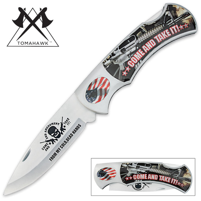 "Come And Take It" Second Amendment Monster Folder Knife