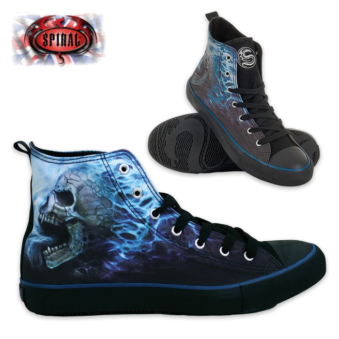 Flaming Spine Men’s High-Tops - Lace Up