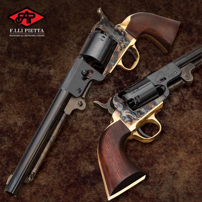 1862 Dance Black Powder Pistol - .44 Caliber, Single Shot, Casehardened Steel Frame, Walnut Grip - Overall Length 13 1/5”