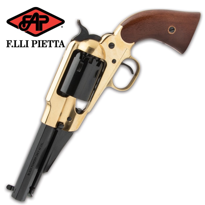 Pietta™ 1858 Remington Buffalo Black Powder Revolver, .44 Cal Brass