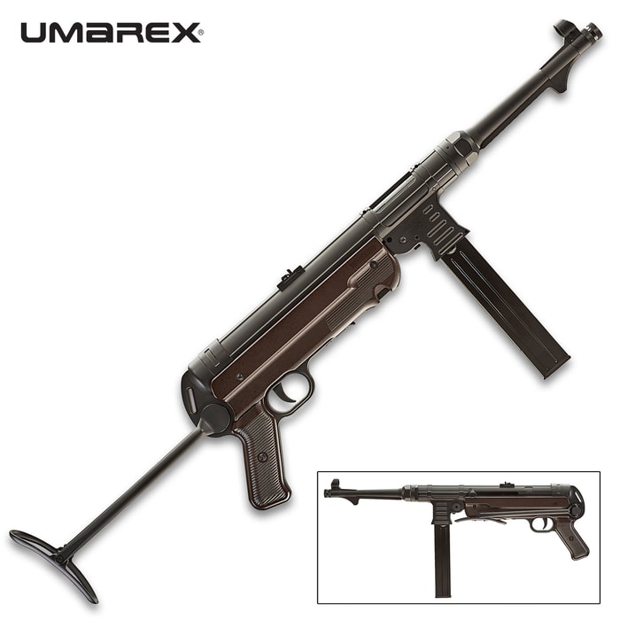 Umarex Legends MP40 BB Submachine Gun - German Gun Replica, Full Metal Construction, Polymer Grip, 52-Round Magazine