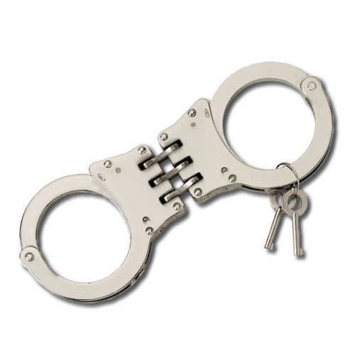 Hinged Nickel Plated Steel Handcuffs