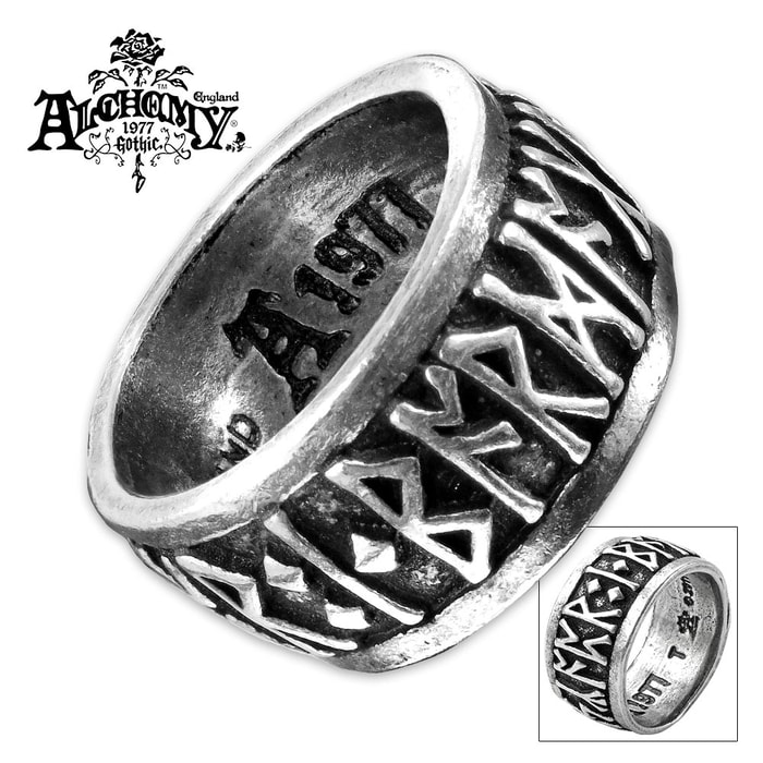 Rune Band English Pewter Ring