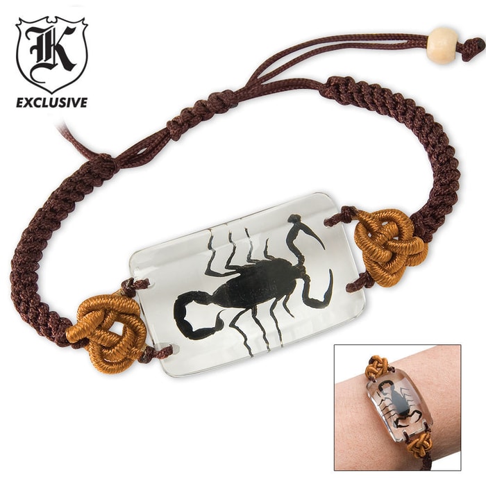 Genuine Scorpion Bracelet Clear Lucite Pendant