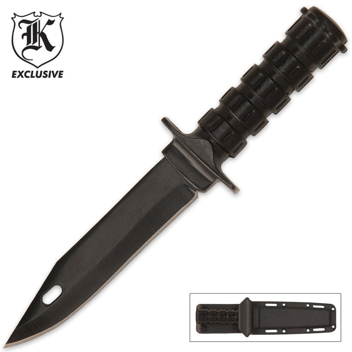Compact Survivor Knife with Neck Lanyard Sheath
