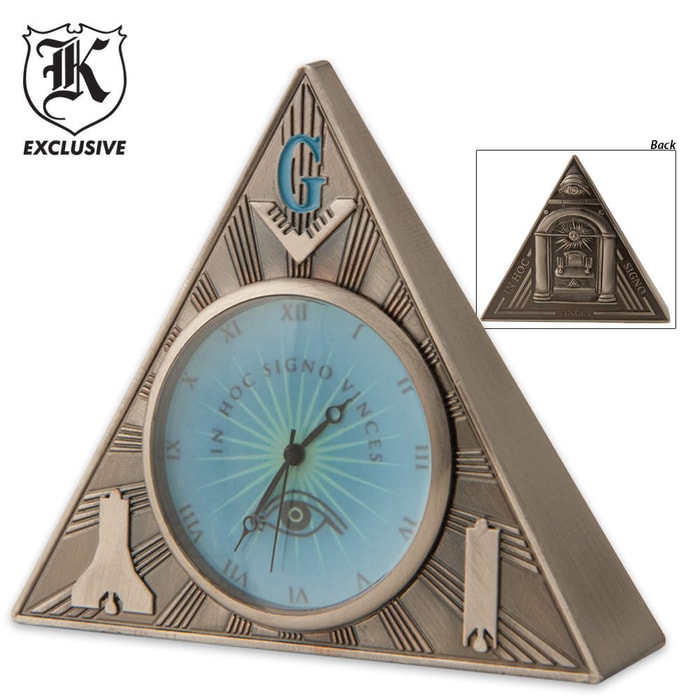 Masonic Triangle Desk Clock