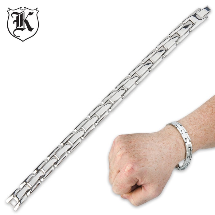 High Polish Stainless Steel 8 Inch Panther Link Bracelet 