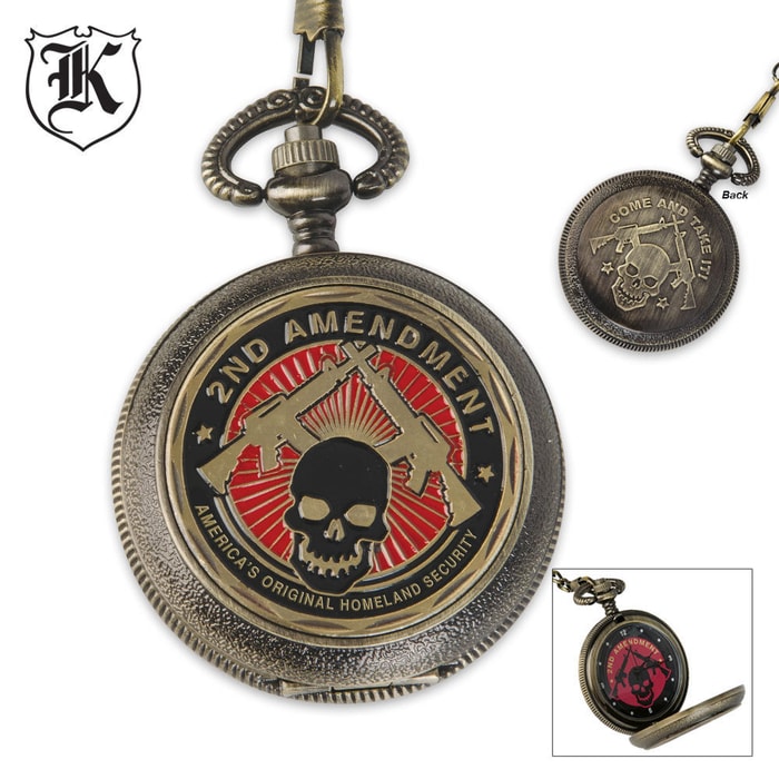 Second Amendment Homeland Security Pocket Watch With Chain