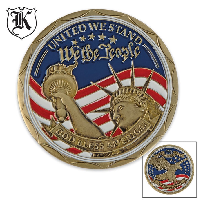 We The People God Bless America Liberty Commemorative Challenge Coin