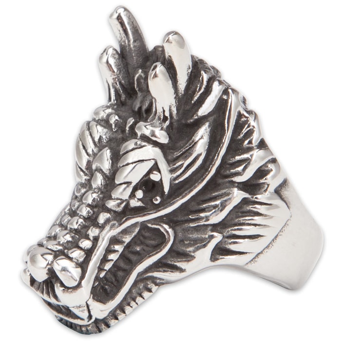 Stainless Steel Chinese Dragon Ring