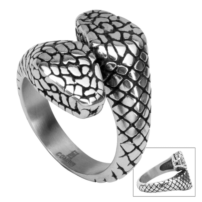 Two-Headed Snake Coil Ring