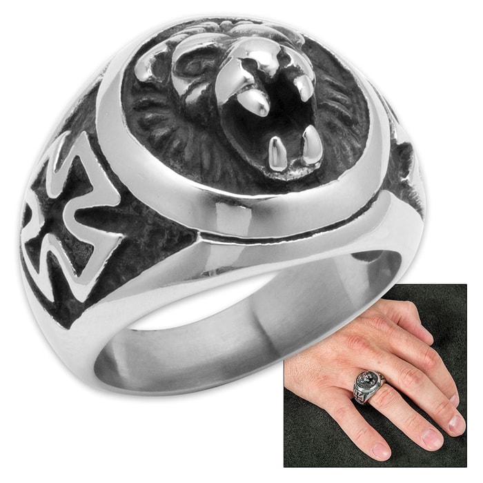 Lion And Cross Ring