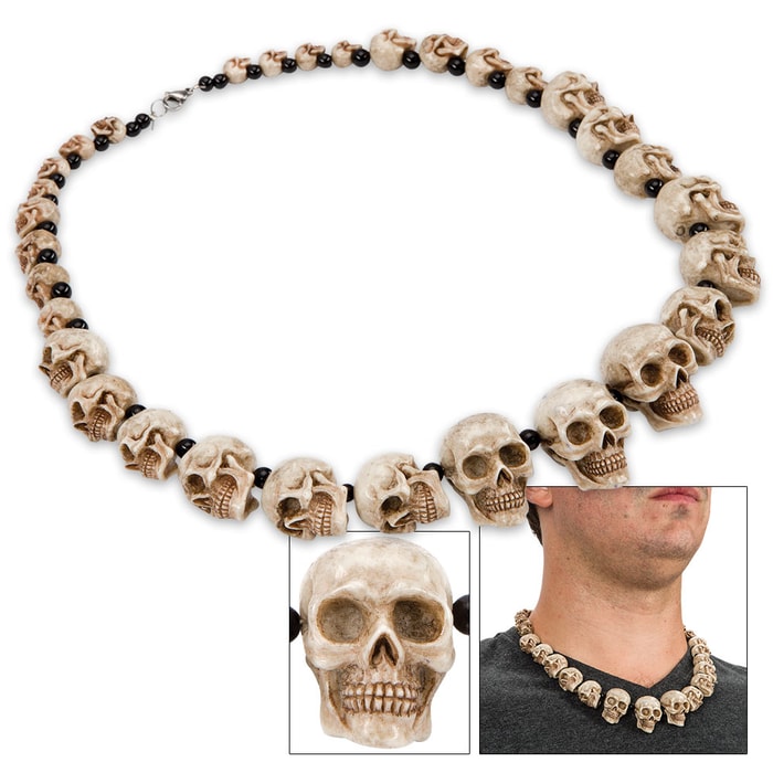 Skulls And Beads Necklace